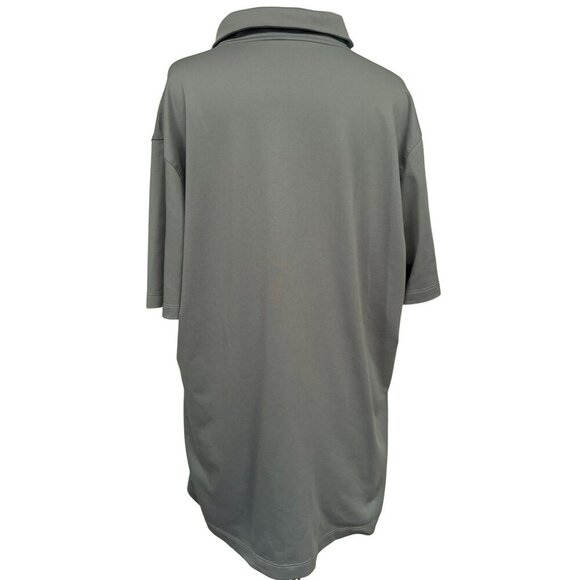 Nike Gray Dri-Fit Pullover Short Sleeve Polo Shirt Sz 2X Side Vents Swish Logo - Picture 3 of 5